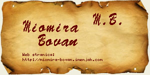 Miomira Bovan vizit kartica